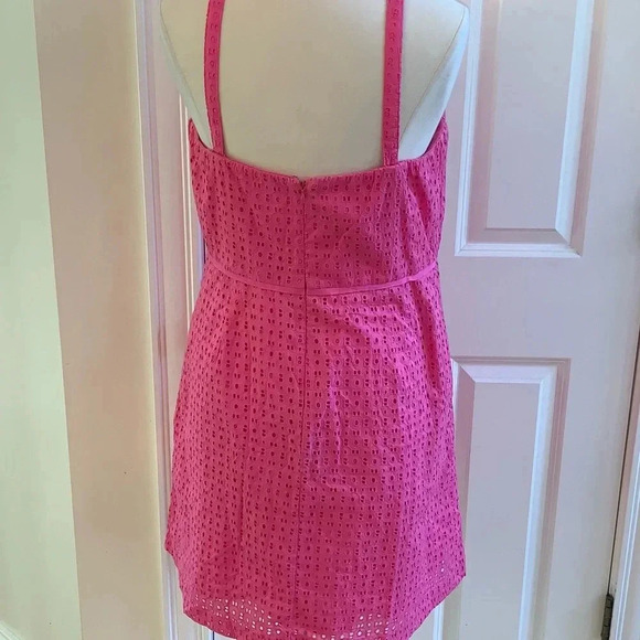 CROWN & IVY Pink Eyelet Lace Sundress Convertible Straps Size 16 Barbie Pockets - Picture 7 of 10